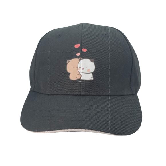 Cute Bubu and Dudu Couple Cartoon Printed Black Cap Unisex One Size USED - Picture 2 of 6